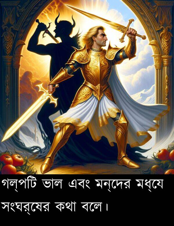 গল্পটি: গল্পটি ভাল এবং মন্দের মধ্যে সংঘর্ষের কথা বলে।