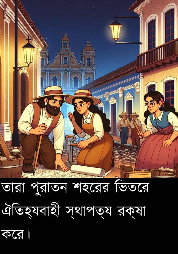 পুরাতন: তারা পুরাতন শহরের ভিতরে ঐতিহ্যবাহী স্থাপত্য রক্ষা করে।