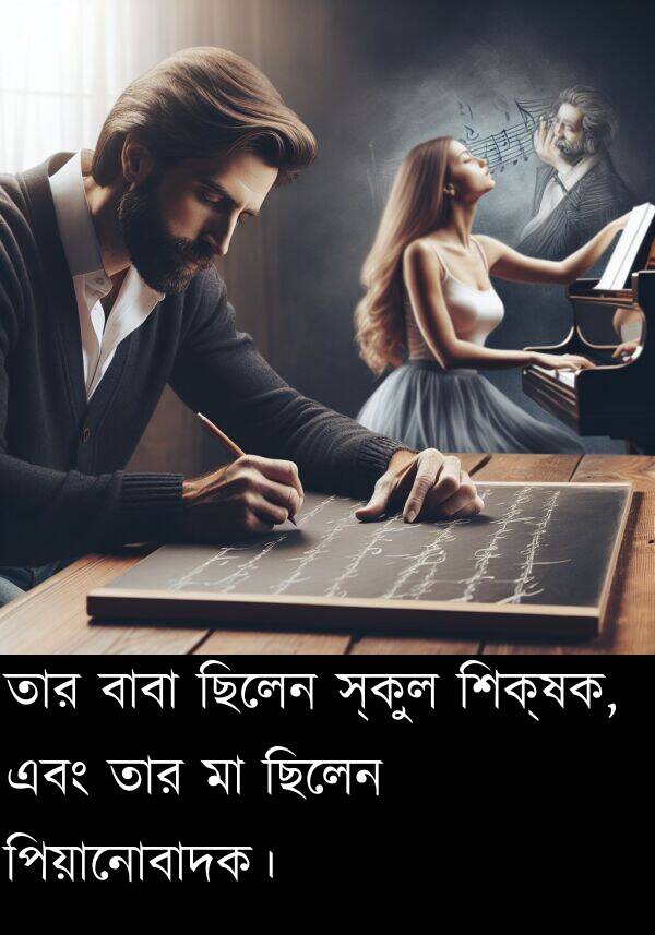 পিয়ানোবাদক।: তার বাবা ছিলেন স্কুল শিক্ষক, এবং তার মা ছিলেন পিয়ানোবাদক।