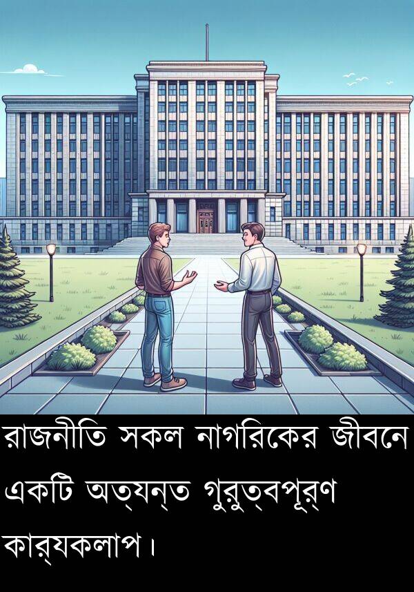 গুরুত্বপূর্ণ: রাজনীতি সকল নাগরিকের জীবনে একটি অত্যন্ত গুরুত্বপূর্ণ কার্যকলাপ।