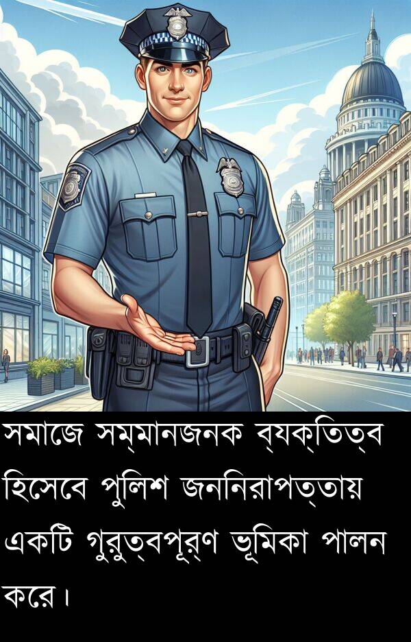 ব্যক্তিত্ব: সমাজে সম্মানজনক ব্যক্তিত্ব হিসেবে পুলিশ জননিরাপত্তায় একটি গুরুত্বপূর্ণ ভূমিকা পালন করে।