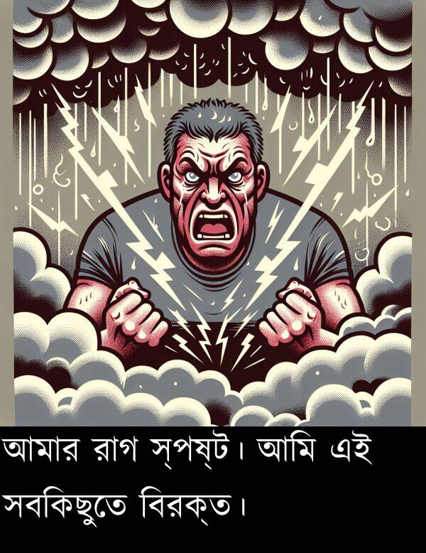 বিরক্ত।: আমার রাগ স্পষ্ট। আমি এই সবকিছুতে বিরক্ত।