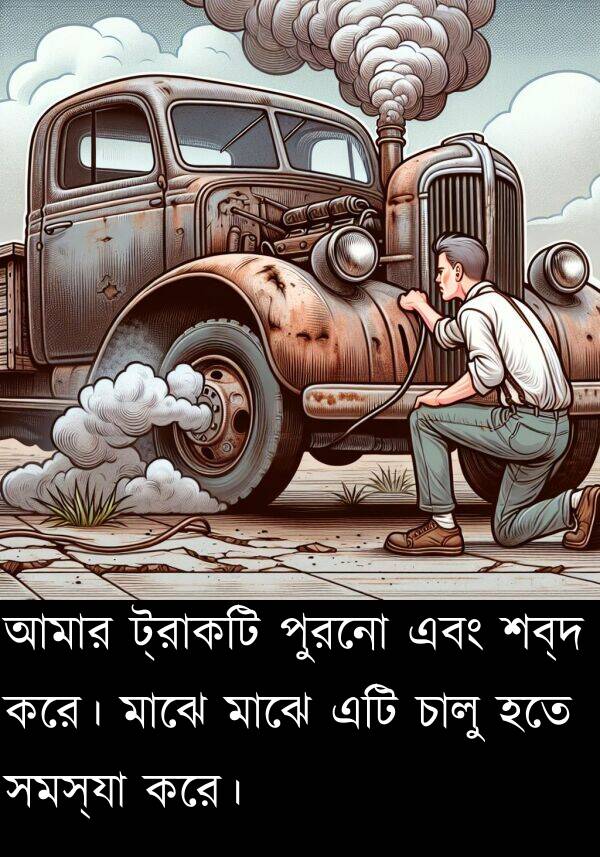 পুরনো: আমার ট্রাকটি পুরনো এবং শব্দ করে। মাঝে মাঝে এটি চালু হতে সমস্যা করে।