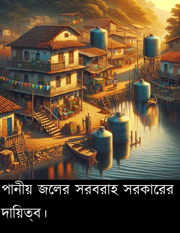 পানীয়: পানীয় জলের সরবরাহ সরকারের দায়িত্ব।