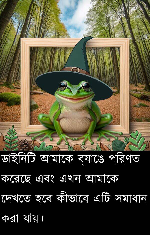 হবে: ডাইনিটি আমাকে ব্যাঙে পরিণত করেছে এবং এখন আমাকে দেখতে হবে কীভাবে এটি সমাধান করা যায়।