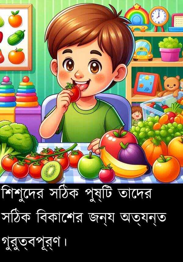 পুষ্টি: শিশুদের সঠিক পুষ্টি তাদের সঠিক বিকাশের জন্য অত্যন্ত গুরুত্বপূর্ণ।