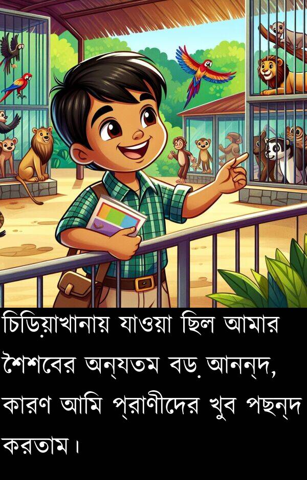 শৈশবের: চিড়িয়াখানায় যাওয়া ছিল আমার শৈশবের অন্যতম বড় আনন্দ, কারণ আমি প্রাণীদের খুব পছন্দ করতাম।