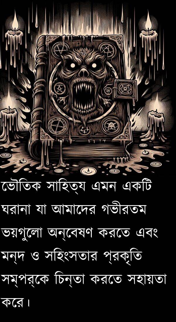 প্রকৃতি: ভৌতিক সাহিত্য এমন একটি ঘরানা যা আমাদের গভীরতম ভয়গুলো অন্বেষণ করতে এবং মন্দ ও সহিংসতার প্রকৃতি সম্পর্কে চিন্তা করতে সহায়তা করে।