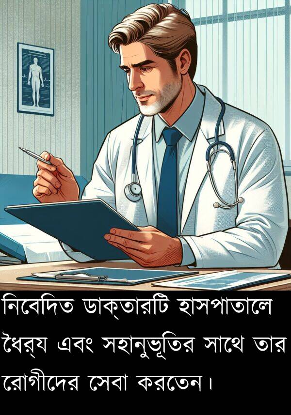 হাসপাতালে: নিবেদিত ডাক্তারটি হাসপাতালে ধৈর্য এবং সহানুভূতির সাথে তার রোগীদের সেবা করতেন।