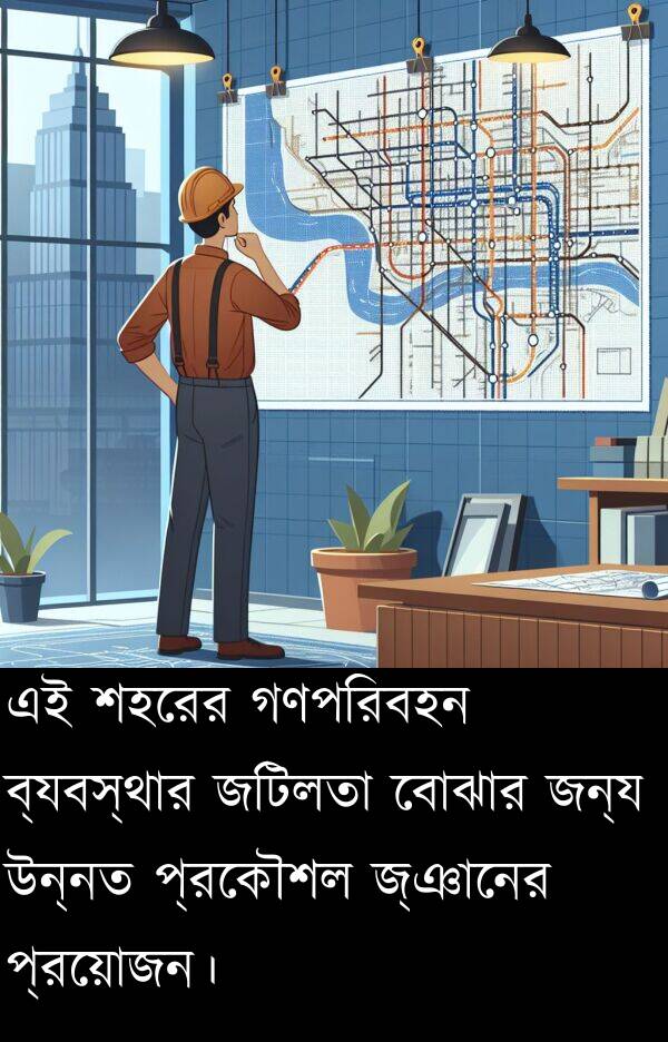 বোঝার: এই শহরের গণপরিবহন ব্যবস্থার জটিলতা বোঝার জন্য উন্নত প্রকৌশল জ্ঞানের প্রয়োজন।