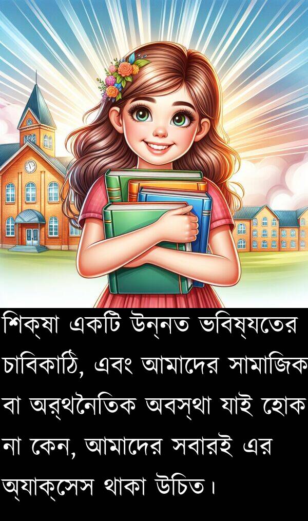 যাই: শিক্ষা একটি উন্নত ভবিষ্যতের চাবিকাঠি, এবং আমাদের সামাজিক বা অর্থনৈতিক অবস্থা যাই হোক না কেন, আমাদের সবারই এর অ্যাক্সেস থাকা উচিত।