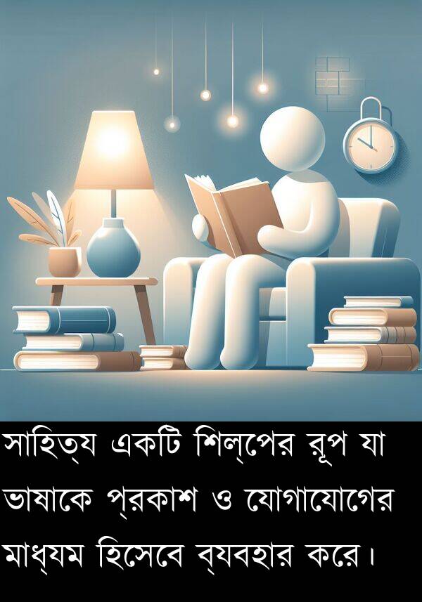 প্রকাশ: সাহিত্য একটি শিল্পের রূপ যা ভাষাকে প্রকাশ ও যোগাযোগের মাধ্যম হিসেবে ব্যবহার করে।