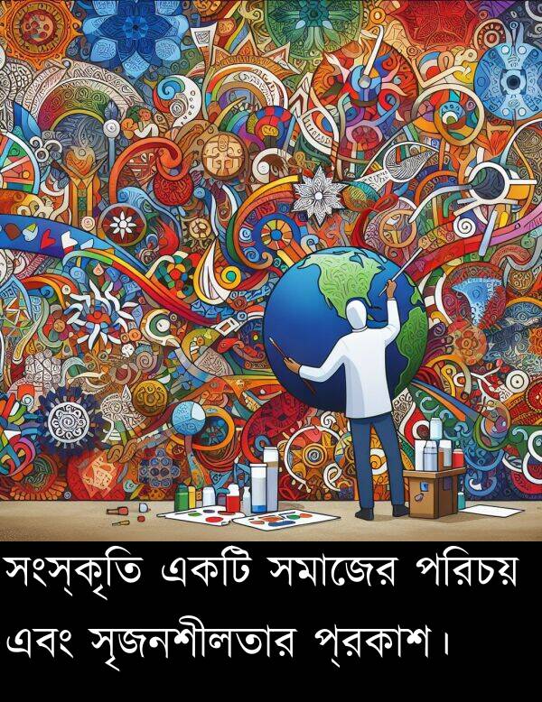 প্রকাশ।: সংস্কৃতি একটি সমাজের পরিচয় এবং সৃজনশীলতার প্রকাশ।