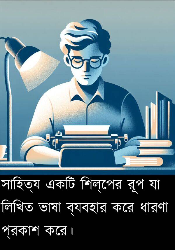প্রকাশ: সাহিত্য একটি শিল্পের রূপ যা লিখিত ভাষা ব্যবহার করে ধারণা প্রকাশ করে।