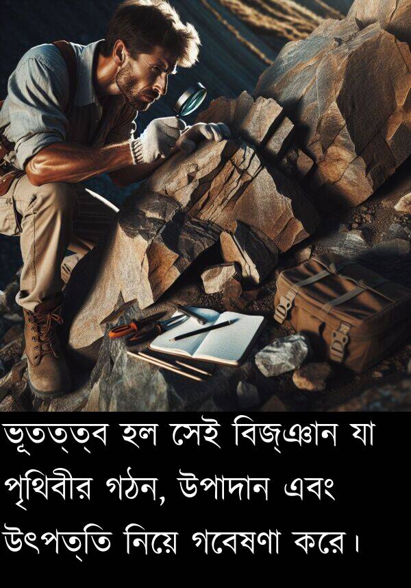 পৃথিবীর: ভূতত্ত্ব হল সেই বিজ্ঞান যা পৃথিবীর গঠন, উপাদান এবং উৎপত্তি নিয়ে গবেষণা করে।