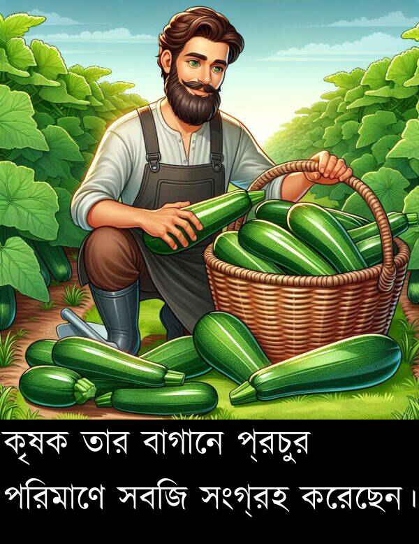 কৃষক: কৃষক তার বাগানে প্রচুর পরিমাণে সবজি সংগ্রহ করেছেন।