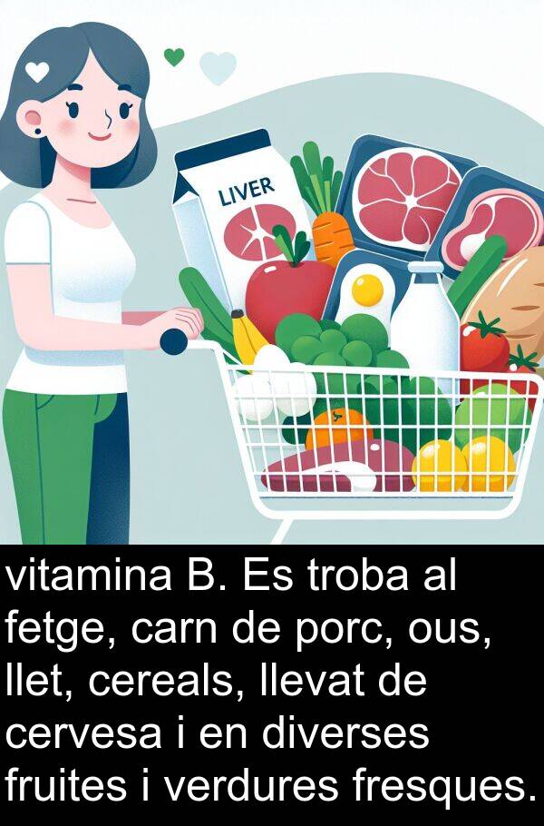 fresques: vitamina B. Es troba al fetge, carn de porc, ous, llet, cereals, llevat de cervesa i en diverses fruites i verdures fresques.