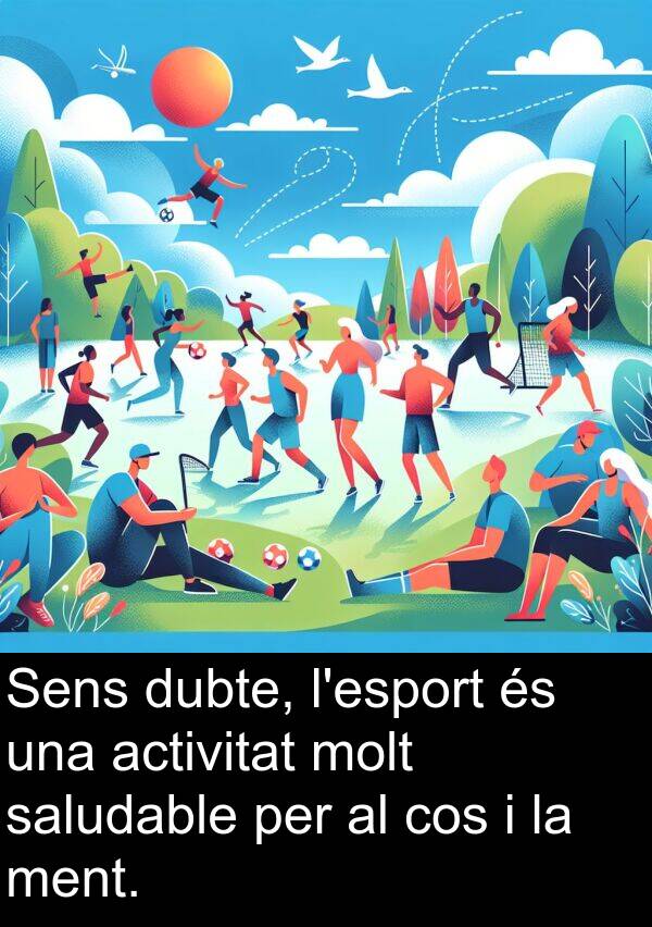 cos: Sens dubte, l'esport és una activitat molt saludable per al cos i la ment.