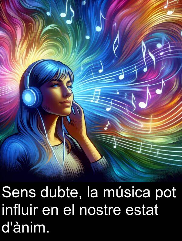 nostre: Sens dubte, la música pot influir en el nostre estat d'ànim.