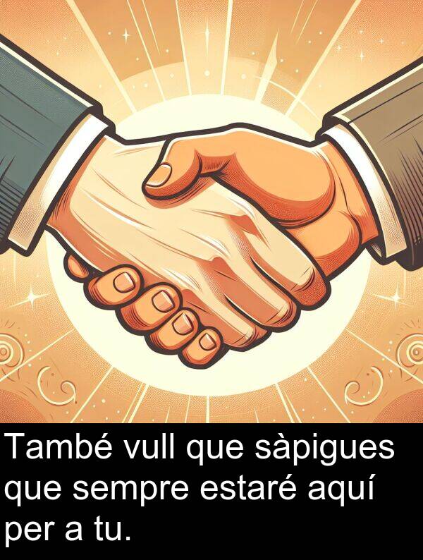 sàpigues: També vull que sàpigues que sempre estaré aquí per a tu.