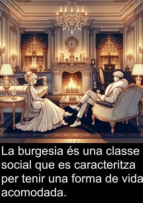 forma: La burgesia és una classe social que es caracteritza per tenir una forma de vida acomodada.
