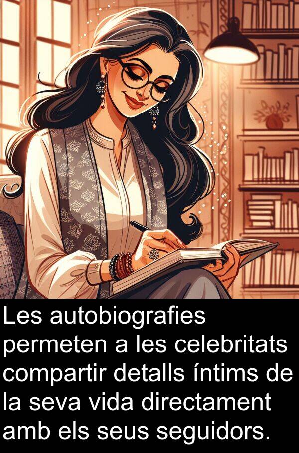 compartir: Les autobiografies permeten a les celebritats compartir detalls íntims de la seva vida directament amb els seus seguidors.