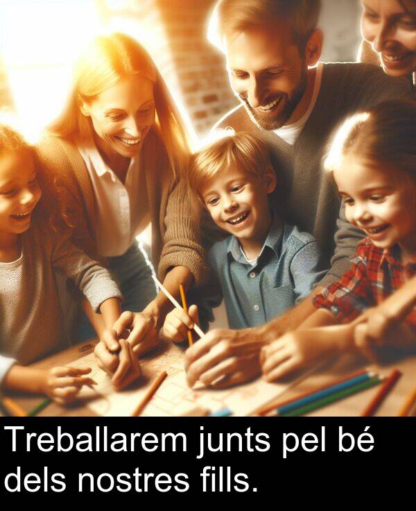 pel: Treballarem junts pel bé dels nostres fills.