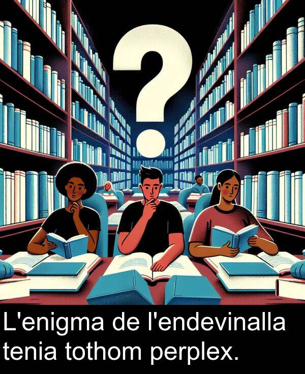 tenia: L'enigma de l'endevinalla tenia tothom perplex.