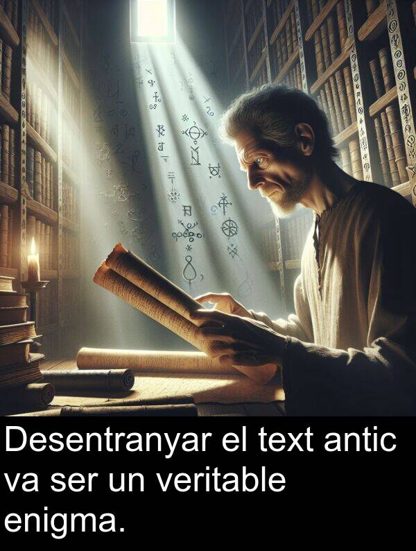 veritable: Desentranyar el text antic va ser un veritable enigma.