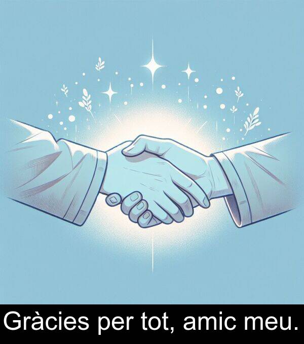 amic: Gràcies per tot, amic meu.