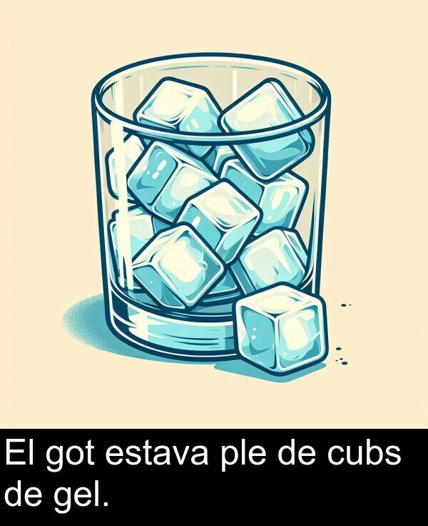 got: El got estava ple de cubs de gel.