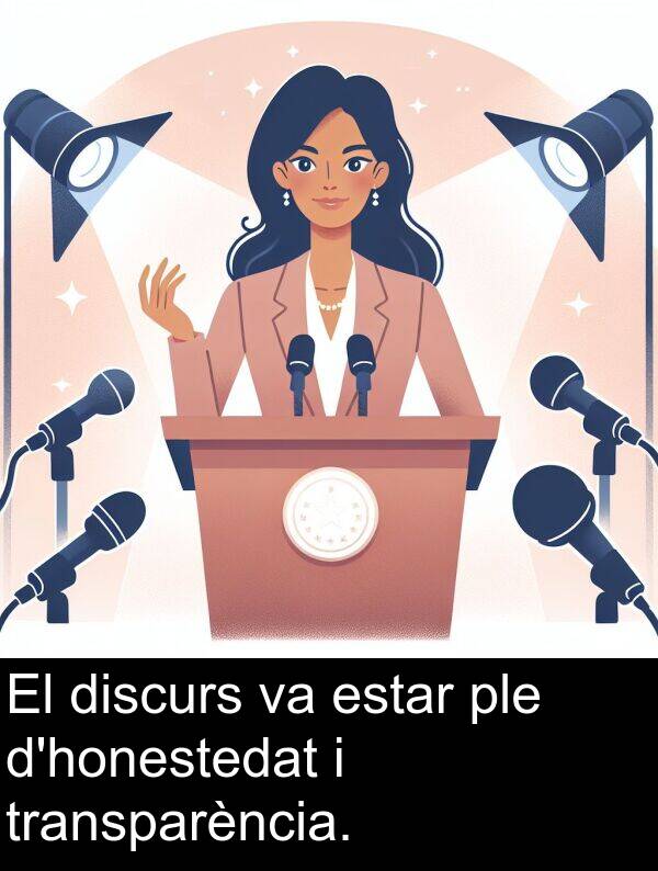 estar: El discurs va estar ple d'honestedat i transparència.