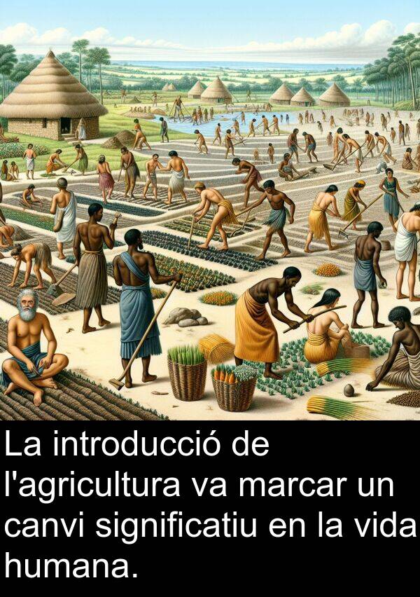 significatiu: La introducció de l'agricultura va marcar un canvi significatiu en la vida humana.
