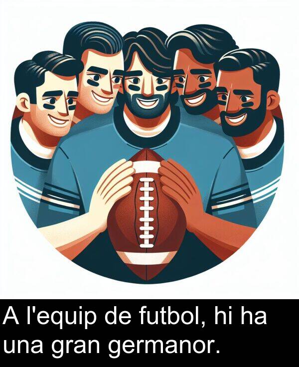 germanor: A l'equip de futbol, hi ha una gran germanor.
