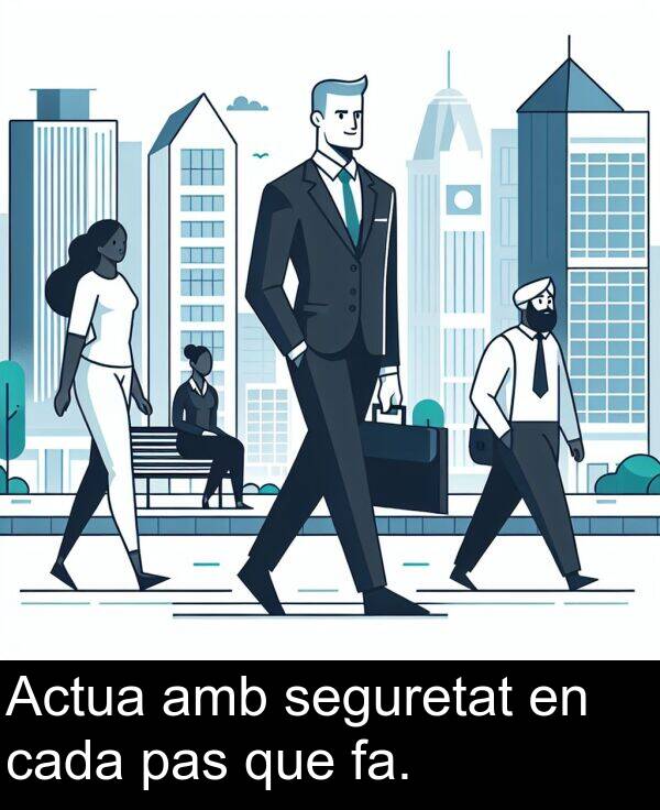 seguretat: Actua amb seguretat en cada pas que fa.