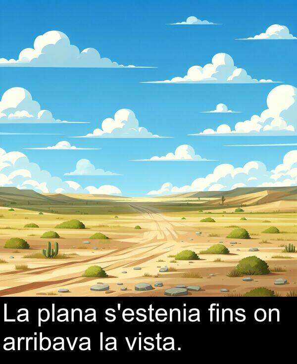 arribava: La plana s'estenia fins on arribava la vista.