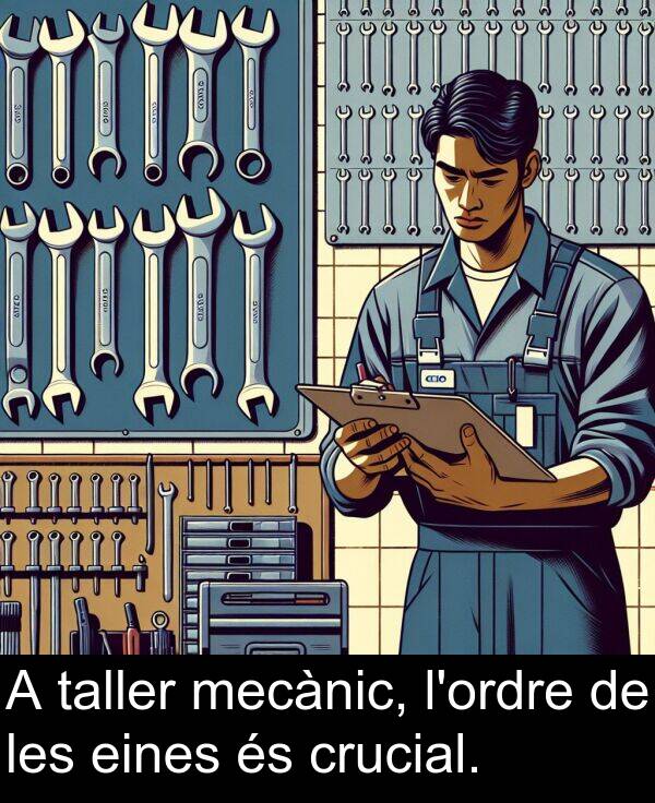 eines: A taller mecànic, l'ordre de les eines és crucial.