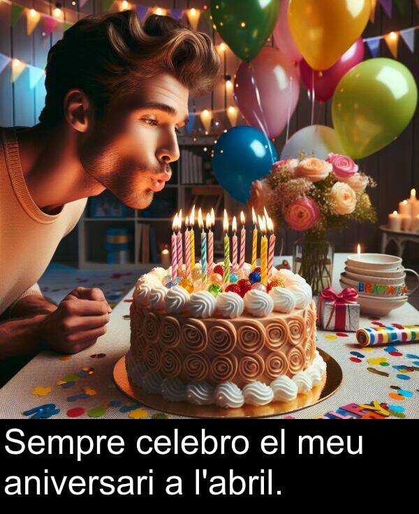 aniversari: Sempre celebro el meu aniversari a l'abril.