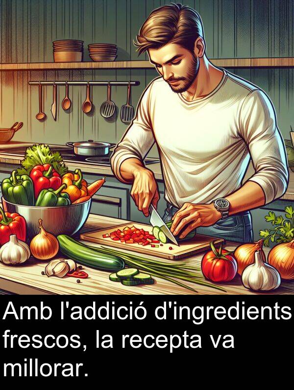 frescos: Amb l'addició d'ingredients frescos, la recepta va millorar.