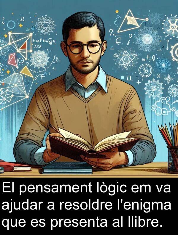 pensament: El pensament lògic em va ajudar a resoldre l'enigma que es presenta al llibre.