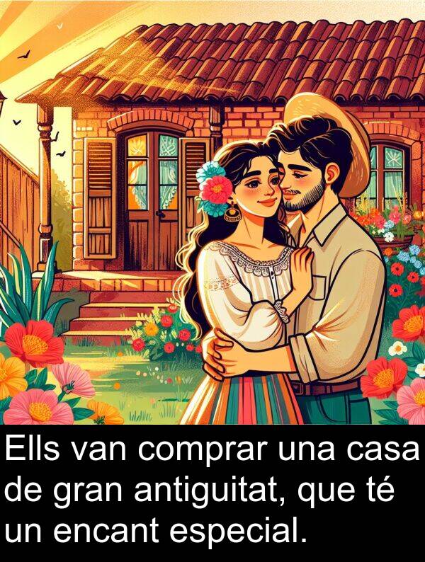 encant: Ells van comprar una casa de gran antiguitat, que té un encant especial.