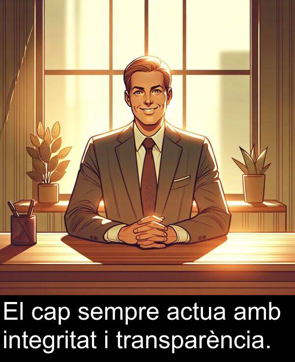 integritat: El cap sempre actua amb integritat i transparència.