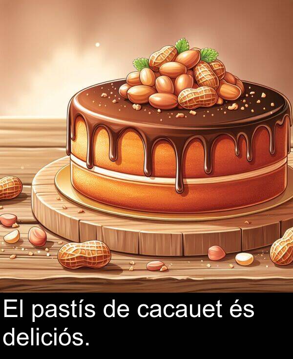 cacauet: El pastís de cacauet és deliciós.