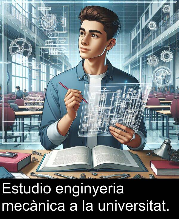 mecànica: Estudio enginyeria mecànica a la universitat.