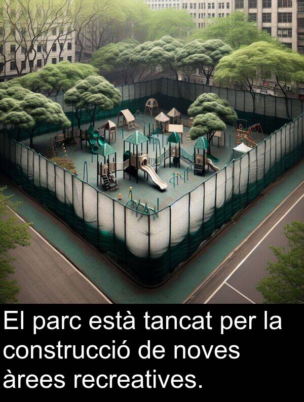 noves: El parc està tancat per la construcció de noves àrees recreatives.