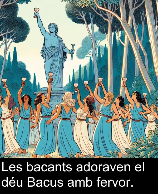 bacants: Les bacants adoraven el déu Bacus amb fervor.