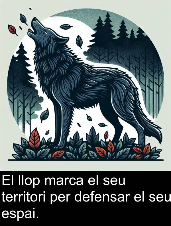 llop: El llop marca el seu territori per defensar el seu espai.