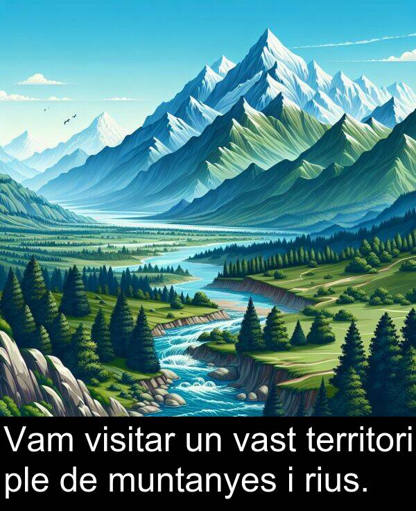 muntanyes: Vam visitar un vast territori ple de muntanyes i rius.