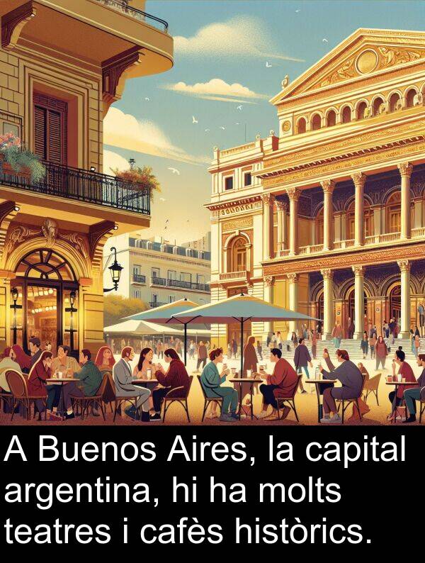 capital: A Buenos Aires, la capital argentina, hi ha molts teatres i cafès històrics.