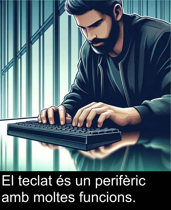 teclat: El teclat és un perifèric amb moltes funcions.
